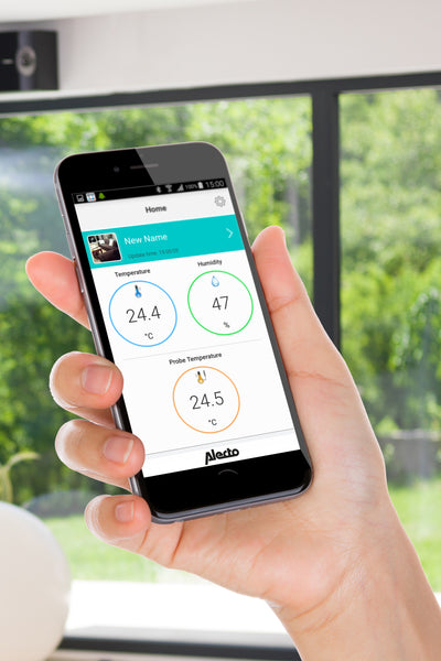 Alecto OT-03 - Thermo- und Hygrometer mit Temperaturfühler und App