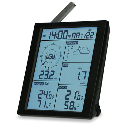 Alecto WS5200 - Professionelle 6 in 1 WLAN-Wetterstation mit App und kabellosem Außensensor, schwarz