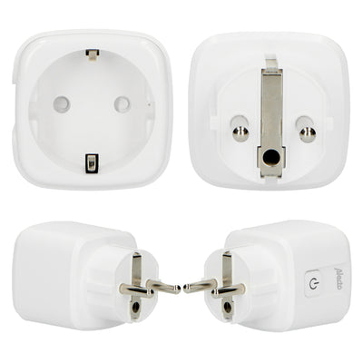 Alecto SMART-PLUG10 - Smarter WLAN-Zwischenstecker, 16 A, 3680 W, 4er-Pack, Weiß