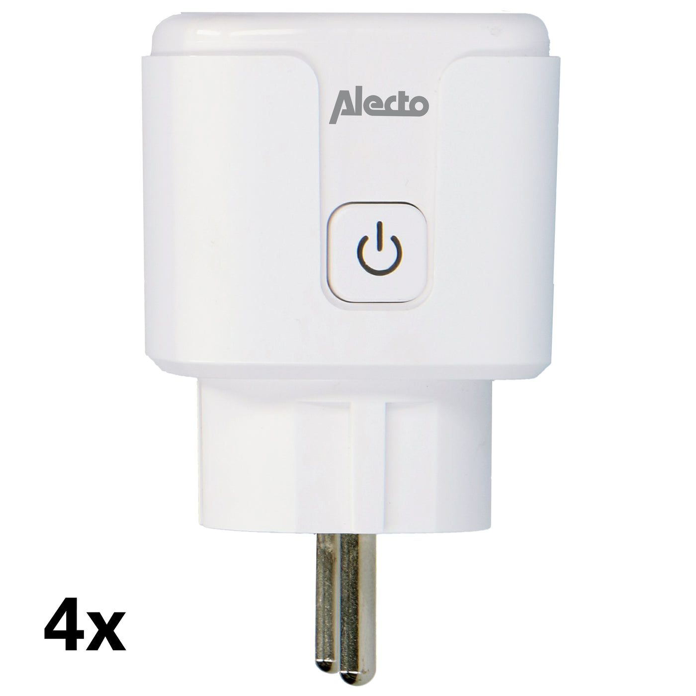 Alecto SMART-PLUG10 - Smarter WLAN-Zwischenstecker, 16 A, 3680 W, 4er-Pack, Weiß