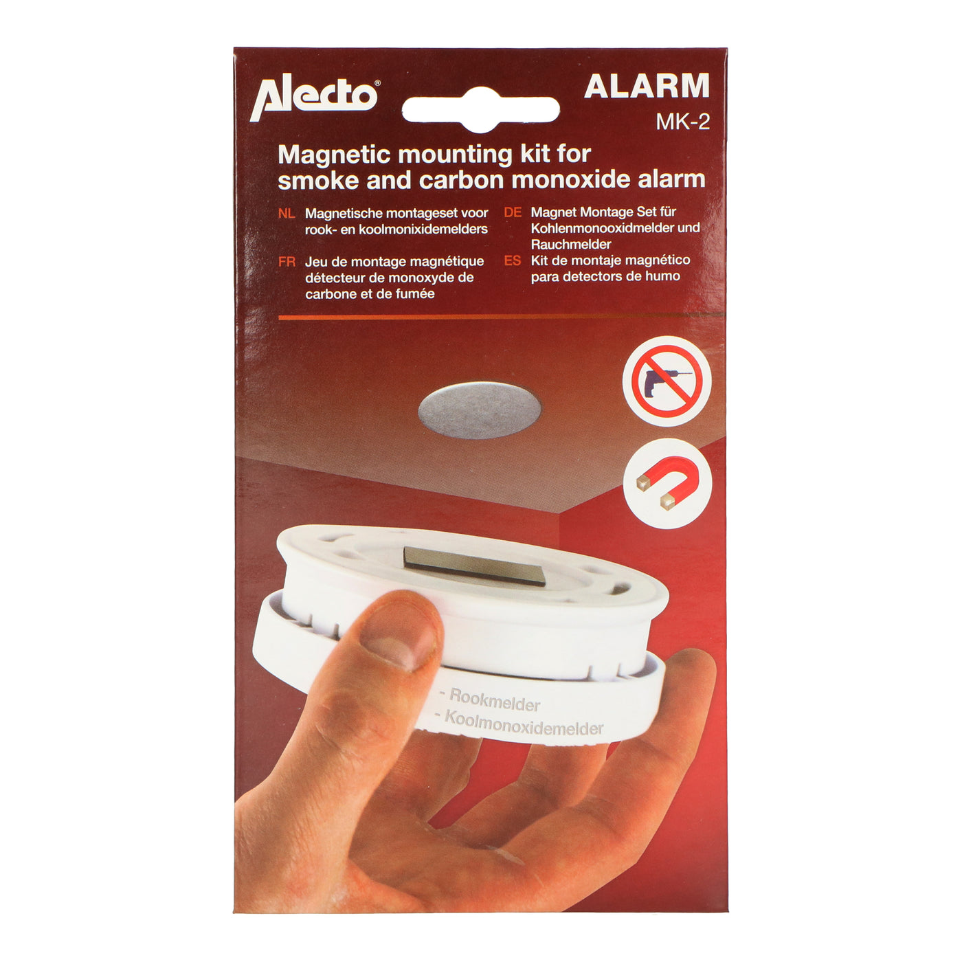 Alecto MK-2 - Magnet-Befestigungsset für Rauchmelder und Kohlenmonoxidmelder