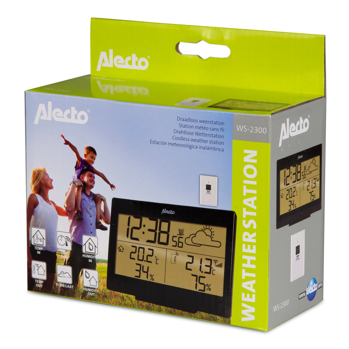 Alecto WS-2300 - Wetterstation mit kabellosem Außensensor, schwarz