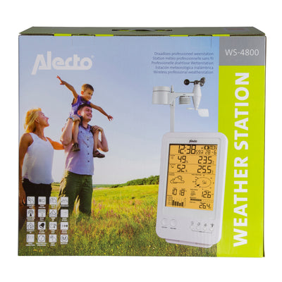 Alecto WS-4800 - Professionelle Wetterstation mit kabellosem Außensensor, weiß