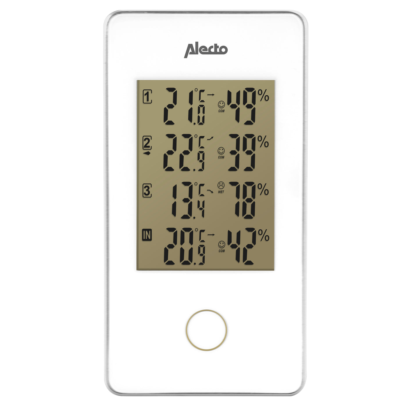 Alecto WS-1330 - Wetterstation mit 3 Außeneinheiten, weiß