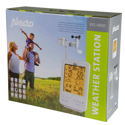 Alecto WS-4800 - Professionelle Wetterstation mit kabellosem Außensensor, weiß