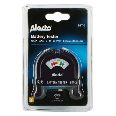 Alecto BTT-2 - Kompakter Universal Batterietester für AA, AAA, C, D und 9V Batterien
